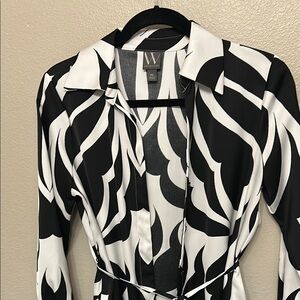 Worthington Black and White Long Sleeve Dress